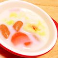mayo's cooksnap of when they made 朝食に前日に作る白菜入温かﾐﾙｸｽｰﾌﾟ.