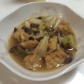 ダイナソーとペンギン's cooksnap of when they made 油あげと長ネギと茸の含ませ煮.
