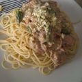 rota_london's cooksnap of when they made アスパラとベーコンのカレークリームパスタ.