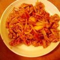 まーちゃんとみーくん's cooksnap of when they made もやしで☆豚キムチ.