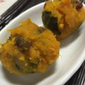 のりこ523's cooksnap of when they made お弁当に☆カボチャの煮物で茶巾しぼり。.