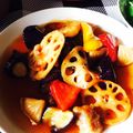 megu814's cooksnap of when they made 肉団子と野菜の素揚げの甘酢あん炒め♥.