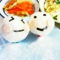 SP♪'s cooksnap of when they made クルクルラップおにぎり♡てるてる坊主♬♫.