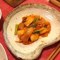 sktym0710's cooksnap of when they made 結びこんにゃくと鶏肉のキムチ煮.