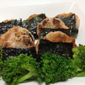 めぐムーチョ's cooksnap of when they made のりを巻いて磯辺焼き風鶏だんご.