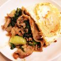 りりーまん's cooksnap of when they made 豚肉チンゲン菜の中華炒め丼ガパオライス風.