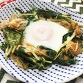 YUKIKI☆'s cooksnap of when they made シャキシャキ水菜の巣ごもり卵.