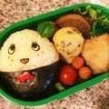 yumi314's cooksnap of when they made ふなっしーおにぎり♡簡単キャラ弁.