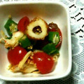 ma___111's cooksnap of when they made オクラとトマトとちくわの梅ソース和え.