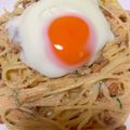 67luna's cooksnap of when they made 納豆明太マヨのパスタ✿とろ～り卵乗せ✿.