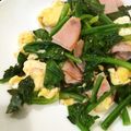 facai's cooksnap of when they made ベーコンほうれん草炒め卵をのせて.