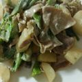 Oあづさ's cooksnap of when they made 超速！豚肉長いもオクラのめんつゆマヨ炒め.