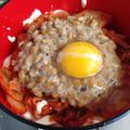 ずぼらママゆかちん's cooksnap of when they made 朝御飯にも！納豆+豆腐+キムチ丼.