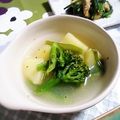 ＴＯＭＯＷＡＴ's cooksnap of when they made ブロッコリー茎とじゃが芋の中華スープ.