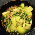 ドーシタトースター's cooksnap of when they made 青梗菜とひき肉の炒め物.