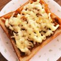 namiee's cooksnap of when they made かぼちゃの煮物で♪　マヨチートースト＊.