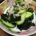 もよよ's cooksnap of when they made わかめときゅうりとしらすの酢の物.