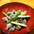 春風桃之介's cooksnap of when they made 簡単‼︎砂肝とアスパラのマヨ炒め.