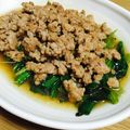 mnk752's cooksnap of when they made 【農家のレシピ】小松菜の豚そぼろあんかけ.