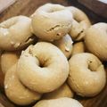 kurosu's cooksnap of when they made もちもちきなこベーグル風.
