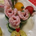 とまとママ☆'s cooksnap of when they made 簡単♡ハムフラワーとポテサラの胡瓜ロール.