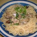 Jock's cooksnap of when they made 鯖と葱のカレー風味のスパゲティ.