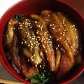 ぞう☆ぞう's cooksnap of when they made 茄子の蒲焼き丼.