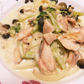 sao000rin's cooksnap of when they made 鮭とほうれん草のクリームうどん.