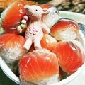 noccori's cooksnap of when they made 俺流！サーモントラウトの鱒寿司風おにぎり.