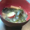 チョコチョコかえる's cooksnap of when they made さつま芋とワカメ・うすあげのお味噌汁❤.