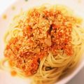 YUKAbuudaZ's cooksnap of when they made 娘が大好き！大豆ミートソースパスタ.