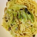 ten4k's cooksnap of when they made キャベツとオイルサーディンの絶品パスタ.