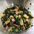しぁみく's cooksnap of when they made 大根葉と油揚げ、ベーコンの炒め物.
