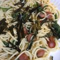 じじばばな私's cooksnap of when they made わさびが利いてる☆春菊とベーコンのパスタ.
