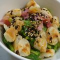 おんかめ's cooksnap of when they made 【ｺﾛｺﾛｼﾞｬｶﾞ□ﾍﾞｰｺﾝ×水菜】.