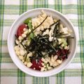 kuma♥'s cooksnap of when they made 揚げ玉＆豆腐＆アボカドの簡単麺つゆサラダ.