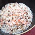 じょびまま's cooksnap of when they made ダッチオーブンで作るえびピラフ.