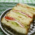 赤い電話's cooksnap of when they made ハム＆レタス＆トマトで！HLTサンド.