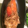 みきちぼ's cooksnap of when they made サーモンのムニエル　茸バルサミコソース.