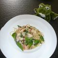 rubykermit's cooksnap of when they made 海老と帆立とさやえんどうのオイルパスタ.