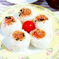 SP♪'s cooksnap of when they made お弁当に♪お花のひとくちおにぎり.