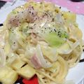yuritanya's cooksnap of when they made シチュー仕立ての＊ミルクスープパスタ.