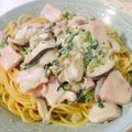 ogerin's cooksnap of when they made チキンとキノコのクリーム煮のスパゲッティ.