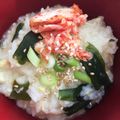 エリザベスの食卓's cooksnap of when they made 今日の朝粥☆わかめとしらす入り玉子粥☆.