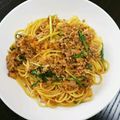 ＊るー＊'s cooksnap of when they made 男の料理！！ひき肉と水菜のパスタ.