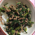 ★ほのどんママ★'s cooksnap of when they made 常備菜♪大根葉と豚ひき肉のしょうが炒め.