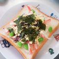 なおころピッコロ's cooksnap of when they made 枝豆×かにかまの海苔・ゆかりトースト.