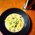 fabila's cooksnap of when they made イカの塩辛とアスパラの生クリームパスタ♡.