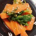minhira's cooksnap of when they made 春菊とにんじんのごま味噌和え.