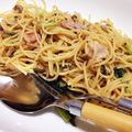 ＊チャイ＊'s cooksnap of when they made チンゲン菜とベーコンの和風パスタ♡.